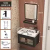 Gabinete de Baño de Vidrio con Puerta, Aluminio Montado en Pared, Ahorrador de Espacio para Apartamentos Pequeños, Borde Estrecho, Gabinete para Lavabo de Balcón de Baño, Gabinete con Espejo de Tocador