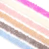 Adhesivo de Doble Cara Adhesivo Termofusible Colorido Abs Redondo Perla Tira Adhesiva Cinta de 1.5 cm de Ancho Zapato Bolsa Calcomanía de Cristal
