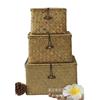 Caja de bambú de ratán sin sauce 012XL, cesta para guardar algas, calcetines, ropa, caja hecha a mano, embalaje para pastel de luna