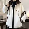 Chaqueta de Béisbol para Hombre de Comercio Exterior Primavera y Otoño Abrigo con Capucha Juventud Holgada Tallas Grandes Marca de Moda Chaqueta Elegante Top Hombre