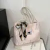 Bolsa de Ombro de Lona Bordada Colorida Grande Capacidade 2026 Nova Outono Simples Casual Versátil Fashionável Elegante