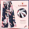 Calça de Pijama de Seda Imitação Algodão Verão Feminina Solta Tamanho Grande Calça de Perna Larga Calça Comprimento no Tornozelo Roupa de Casa Feminina Calça de Algodão Artificial Feminina