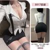 Yiyue Lencería Sexy Puro Deseo Secretaria Falda Bodycon Conjunto para Mujer Uniforme de Discoteca Tentación Pijama Sin Quitarse 8917