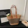 Nova Bolsa de Palha Tecida Grande Capacidade Versátil Moda Praia para o Dia a Dia e Férias