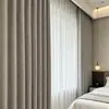 Cortinas de Chenilla Doble Cara para Sala de Estar Lujo Ligero Modernas Sencillas Tacto de Alta Gama Dormitorio Oscurecimiento Ventana Saliente Tela Terminada Jacquard