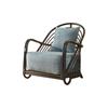 Silla Nórdica de Ratán Vegetal Natural para el Hogar, Balcón, Reposabrazos, Respaldo, Silla, Hotel, Casa de Huéspedes, Silla Sofá, Mesa de Centro, Juego de Tres Piezas