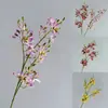 Flor Artificial Phalaenopsis Tacto Realista Orquídea Pequeña de Cuatro Lóbulos Decoración del Hogar Arte de Piso Orquídea Araña Fotografía