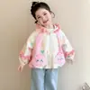 Abrigo para Niñas 2026 Nuevo Estilo Chaqueta con Gorro Puntiagudo para Niños Top Moda Coreana Elegante Chaqueta para Niña Pequeña