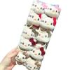 Lindo Estampado de Leopardo Lazo Gato Kt Muñeco de Peluche Dibujos Animados Lazo para el Cabello de Niños Muñeco de Máquina de Garra Diadema para Niña