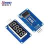 Módulo de Pantalla de Tubo Digital de 4 Dígitos con Puntos de Reloj Brillo LED Ajustable Controlador TM1637 Cuatro