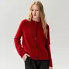 Cardigan de Cachemira de Terciopelo Bai Cai Retro Lujo Ligero para Mujer, Hilo Floral, Suéter Sencillo, Top de Punto en Capas, Nuevo en Otoño/Invierno