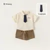 G Bang Selección Ropa Infantil Nuevo Estilo Escolar Ropa Verano Bebé Niños Conjunto de Dos Piezas Camisa Casual Shorts Conjunto para Niños