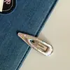 Pinza para el pelo de lunares plateados de estilo dulce y fresco, accesorio de pinza para el pelo de tela lateral con flecos, simple y versátil
