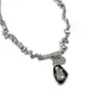 Colar com Pingente de Pedra Preciosa Irregular com Contas Europeu e Americano Pulseira Colares Personalizados com Textura Martelada à Mão Acessórios Atacado
