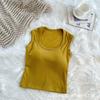 Outono e inverno escovado camisola interior de algodão quente sexy assentamento camisa doce menina quente com almofada no peito desgaste exterior top quente