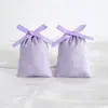 Bolsita de gamuza morada para joyería, bolsa de terciopelo con cordón, bolsa de la suerte, bolsa para dulces de boda, bolsa pequeña de tela, hecha a medida