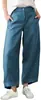 Calça cropped de perna larga elegante e afunilada de cor sólida com botões, nova para o verão, casual, solta, de cintura alta, transfronteiriça europeia e americana