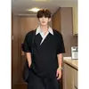 Polo Masculino 2026 Novo Estilo com Gola e Manga Curta, Camiseta de Verão de Marca Tendência, Versão Coreana Slim Fit Tendência Versátil