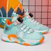Novos Sapatos Infantis Masculinos Voadores Tecidos Tênis de Basquete Moda Giratória Fivela Média e Grande Meninas Infantis Tênis Tênis de Corrida