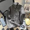 Primavera e outono workwear camisa masculina de manga comprida americano cityboy solto moda japonesa casual all-matching camisa em jaqueta