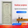 Fornecedor de Fabricante Porta de Madeira Maciça Composta Pintada, Conjunto de Porta de Luxo Pintada Porta, Estilo Europeu Silencioso