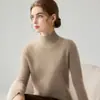 Comercio electrónico transfronterizo: Tejidos de punto para mujer otoño/invierno 2026, cuello semi-alto, sin costuras, suéter de punto de una sola pieza, suéter base ajustado estilo coreano