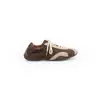 Versión de Piel de Vaca Aumento de Altura Interior Punta Redonda Bloques de Color Zapatos de Ballet para Entrenamiento Alemán Mujer 2026 Nuevos Suela Suave Con Cordones Casuales Zapatos Deportivos