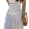 Exclusivo de la Isla~ Cadena de Cintura con Borlas de Perlas y Flores Estilo Vacaciones en la Playa para Mujeres, Atuendo para Sesión de Fotos, Cinturón para Vestido, Cadena Corporal