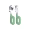 Ventas Directas de Fábrica Acero Inoxidable Silicona Vajilla Infantil Plato de Cena de Silicona Bol Tenedor Cuchara Babero Vajilla Set de Vajilla para Bebé