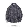 Camisa Chaqueta de Manga Larga Estilo Retro Plutton Handsome Suelta Combinable para Pareja Pintura al Óleo Vintage Estilo Hong Kong Floral para Hombre y Mujer