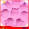 Más de 8 incluso oso hipopótamo molde de silicona para pastel gelatina galleta pastel molde para hornear DIY molde de decoración de pegamento de gota