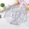 Ropa interior sexy de encaje sin costuras de cintura media popular para tallas grandes de mujer, de algodón, transparente, bragas para mujer, comercio exterior