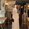 Método OriginalVestido Largo de Malla Strapless Sexy para Mujer Estilo Vacaciones de Verano Elegante Malla Temperamento Ajustado Largo