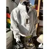 Sudadera Pesada con Cremallera, Cuello Alto, Chaqueta Desestructurada de Nicho, Sudadera con Capucha Estructurada de Corte Limpio para Hombre, Estilo Americano Media