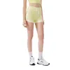 Shorts Deportivos de Cintura Alta con Ribete de Color Contrastante, Efecto Levanta Glúteos, Sin Costuras, Color Durazno, para Correr, Fitness, Yoga para Mujer