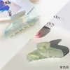 Estilo coreano Color-mudando Grab Clip acrílico grande tubarão clipe Sweet elegante Hair Clip Mulheres Cabelo Costas Cabeça Cabelo Grab Hair Clip