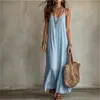Vestido de tirantes V-neck para mujer, color liso, estilo bohemio vacacional, europeo y americano, Amazon, 2026