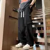 Nova coleção de verão: Calças de trabalho americanas estilosas e da moda para homens, com corte folgado, tecido de secagem rápida, pernas largas e design reto, tornando-as versáteis e perfeitas para uso casual