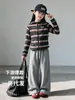 Roupa de outono para meninas: jaqueta com capuz listrada, roupa da moda para adolescentes, roupa de outono para crianças, cardigã suéter