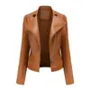 Chaqueta de Cuero para Mujer de Nueva Talla Europea para Primavera y Otoño, Ajustada, Abrigo Delgado, Traje de Motociclista para Mujer
