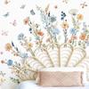 Pegatinas de Pared con Flores Bohemias Transfronterizas para Dormitorio Sala de Estar Entrada Arte de Pared Decoración del Hogar Pintura Papel Tapiz Autoadhesivo Pv