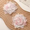Estilo Artístico Vintage Tela Degradada Encaje Rosa Diadema Hecha a Mano DIY Broche Adhesivo Accesorios para Ropa