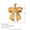 Temperamento europeo y americano personalidad retro accesorios de joyería DIY acero inoxidable chapado en oro de 18 quilates lazo ola perla colgante femenino