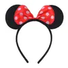 Turbante de orejas de Mickey Mickey Mouse para mujer Turbante de festival linda chica lazo para el pelo con lentejuelas Banda para el pelo de Navidad pelo de niña