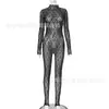 Mono de encaje transparente de malla elástica para mujer, mono sexy para mujer