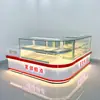 Balcão de Exposição de Confeitaria com Canto Curvo Balcão Refrigerado de Exposição com Canto Curvo Armário para Biscoitos Crocantes de Noz Armário para Confeitaria Ocidental Balcão de Exposição para Confeitaria Chinesa