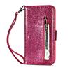 Funda protectora con cremallera para Huawei P20 LITE 2019 Y6Y7, funda de piel con purpurina y polvo brillante.