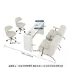 Conjunto minimalista de mesa y silla para manicura para salones de uñas, con acabado en laca blanco lechoso y gran capacidad de almacenamiento, combinación de banco de trabajo para manicura