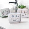 Jabonera con forma de cara sonriente, creativa, para baño, con escurridor, para inodoro