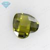 Huagang Gem Em Forma De Coração Verde Oliva Zircão Dupla Tartaruga Face Pedra Nua Treliça Face Cor Bulbo Diamante Pingente Pedra Principal